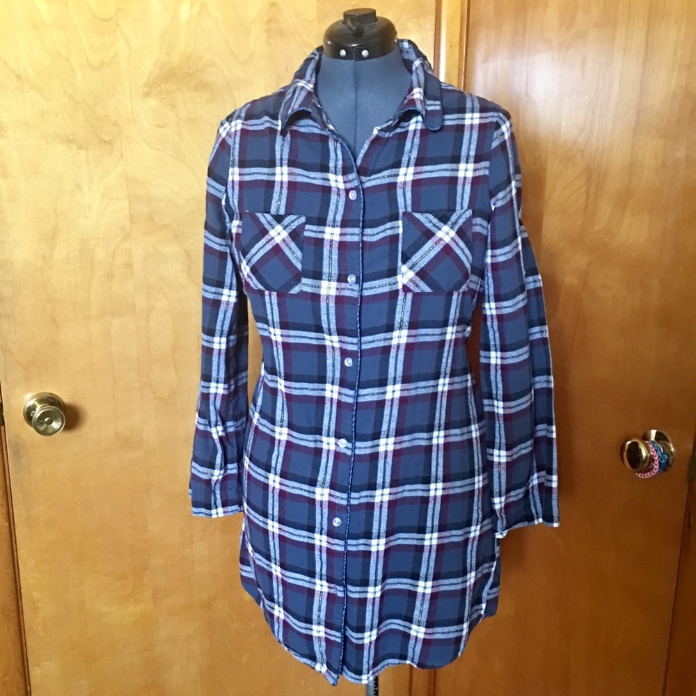 Flannel shirt dress